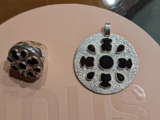 Colgante Tous Plata y Ónix Redondo