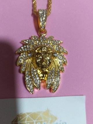 Collar Cabeza INDIO Chapado Oro 18k