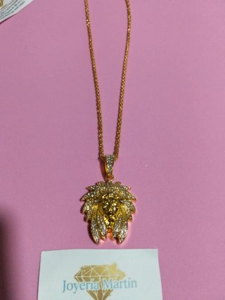 Collar Cabeza INDIO Chapado Oro 18k