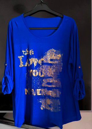 Camiseta azul.Talla grande, da hasta 56. Nueva