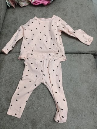 Conjunto niña rosa lunares