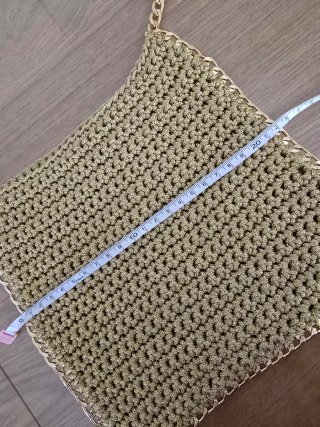 Bolso Crochet Dorado Hecho a Mano