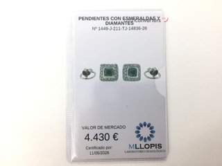 pendientes oro 18k con piedra
