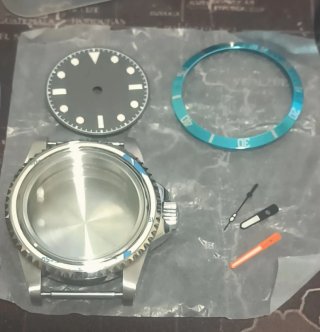 Kit 39mm para movimento NH35 - Azul/Prata