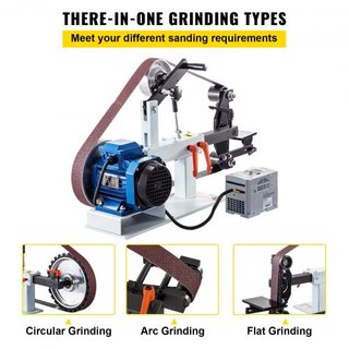 Lijadora de Disco y Banda de Banco Lijadora de Banco 1.5KW con Rueda PH 427 x 30.5 cm Cinta de Lijado Ajustable, Lijadora de Banda y Disco de Maquinaria Central 0-2800Rpm Lijadoras Combinadas