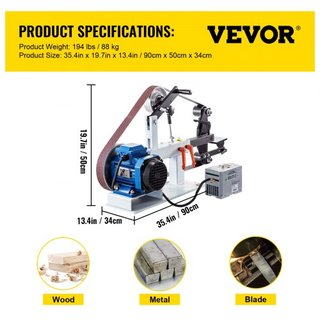 Lijadora de Disco y Banda de Banco Lijadora de Banco 1.5KW con Rueda PH 427 x 30.5 cm Cinta de Lijado Ajustable, Lijadora de Banda y Disco de Maquinaria Central 0-2800Rpm Lijadoras Combinadas