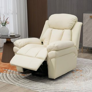 Sillón Reclinable Elevador Eléctrico, Sillón Relax Con Acolchado Grueso Y Control Remoto, 96X93X105 Cm, Crema