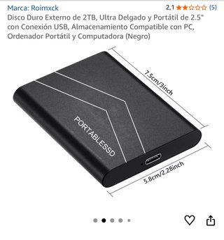 Disco Duro Externo 2TB Roimack Mini