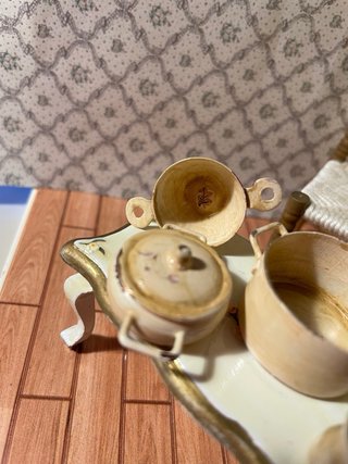 Set pentole smaltate per casa delle bambole