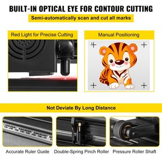 Máquina de Corte de Vinilo de 34" Cortadora Plotter Sensor Semiautomática USB