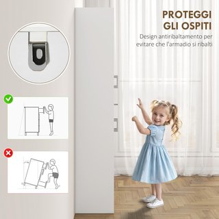 Alto Armadio da Cucina, Mobile Dispensa Con 2 Armadi e Grande Cassetto, Mobile Cucina Con Ripiani Regolabili, per Sala da Pranzo, Soggiorno, 70.8X34X180 Cm, Bianco