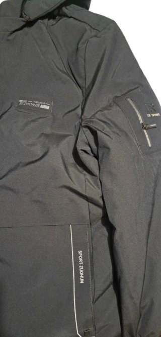 Chaqueta Parka Hombre ZUOHUN 5XL Negra Dorada