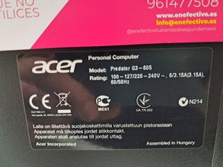 Ordenador Sobremesa PC Acer Predator I7/2Tb/16Gb