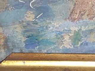 Pintura óleo antigua SIGLO XIX impresionista tabla