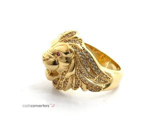 sello oro 18k con piedra con circonita
