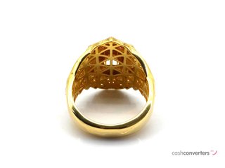 sello oro 18k con piedra con circonita