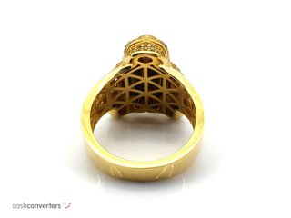 sello oro 18k con piedra con circonita