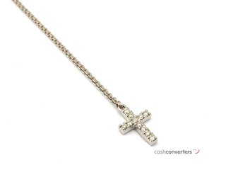 gargantilla oro 18k con piedra con diamante 22cm