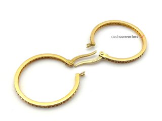 argollas oro 18k con piedra con circonita
