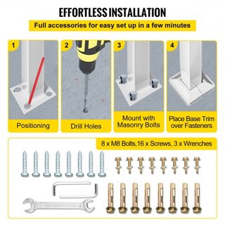 Pasamanos de 3 Pasos para Escaleras Exteriores Se Adapta a 1 o 3 Pasos Barandilla de Escalera Blanca Mate Barandilla de Hierro Forjado con Kit de Instalación Pasamanos para Escalera Exterior