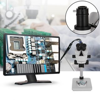 Microscopio Estéreo Trinocular 360° Giratorio 3.5X-90X con Soporte de Pilar