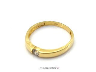anillo oro 18k con piedra con circonita