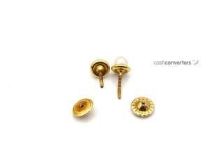 pendientes oro 18k con piedra con perla