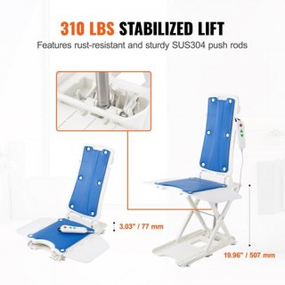 Elevador de Silla Eléctrico, Dispositivos para Levantar a Personas Mayores del Suelo, Ajustable en Altura de 3.03-19.96 pulgadas, Soporta hasta 310 LBS, Inclinación de 45° para una Comodidad al In...