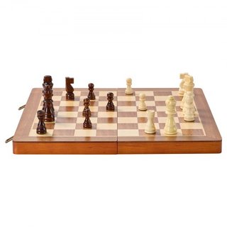 Juego de Ajedrez Magnético de Madera, Set de Juego de Ajedrez y Damas 2 en 1 de 15 pulgadas/38.1 cm, Tablero de Ajedrez Plegable para Adultos y Niños, Set de Ajedrez Portátil de 2 Reinas para Rega...