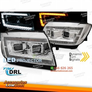Faros LED tubo de luz cromado DRL SEQ se adapta a