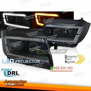 Faros LED tubo de luz negro DRL SEQ se adapta a V