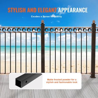 Balustres Metálicos para Escaleras, 44'' x 0.5'' Spindles Decorativos de Aleación de Aluminio, Paquete de 31 Balustres para Deck con Tornillos, Barandilla Recta Clásica Hueca Recubierta de Polvo N...