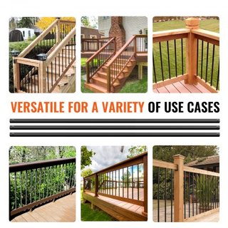 Balustres Metálicos para Escaleras, 44'' x 0.5'' Spindles Decorativos de Aleación de Aluminio, Paquete de 31 Balustres para Deck con Tornillos, Barandilla Recta Clásica Hueca Recubierta de Polvo N...