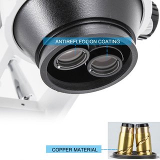 Microscopio Estéreo Trinocular Simul-Focal 3.5X-90X con Brazo Doble y Rotación de 360°