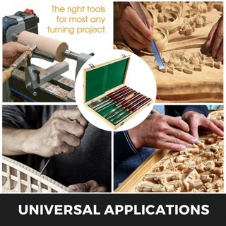 Conjuntos de Cinceles de Madera 8pcs Cinceles de Torno 7INCH/17CM Cinceles de Carpintería 9INCH Herramientas de Torno de Madera Cinceles de Madera Herramientas de Torno Caja de Herramientas para T...