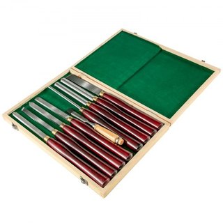 Conjuntos de Cinceles de Madera 8pcs Cinceles de Torno 7INCH/17CM Cinceles de Carpintería 9INCH Herramientas de Torno de Madera Cinceles de Madera Herramientas de Torno Caja de Herramientas para T...