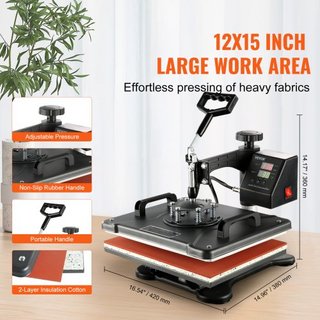 Máquina de Prensa Térmica 8 en 1 38x30cm Prensa para Camisetas Máquina de Impresión de Tazas Máquina Multifuncional de Transferencia Térmica para Camisetas Tazas Gorras Placas Impresión por Sublim...