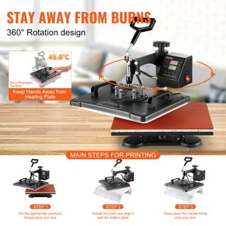 Máquina de Prensa Térmica 8 en 1 38x30cm Prensa para Camisetas Máquina de Impresión de Tazas Máquina Multifuncional de Transferencia Térmica para Camisetas Tazas Gorras Placas Impresión por Sublim...