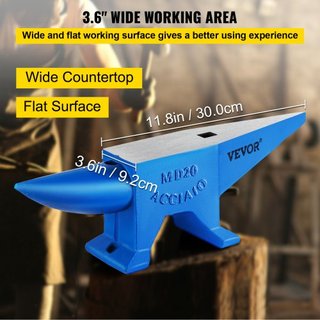 Yunque de Cuerno Único de 20 kg Yunque de Acero para Venta Herramientas y Equipos de Forja Yunque Resistente con Agujeros Redondos y Cuadrados Yunque para Herreros Joyeros Metalúrgicos Herramienta...
