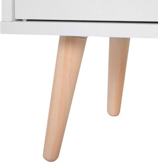 Credenza Moderna Con Armadio E Cassetto, Mobile Multiuso In Legno Per Cucina E Soggiorno, 80 X 29.5 X 96Cm Bianco