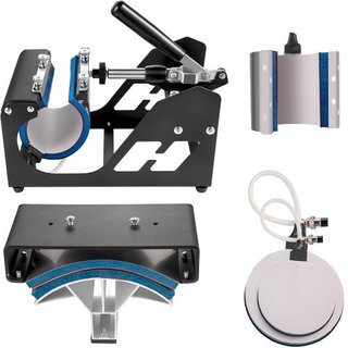 Máquina de Prensa Térmica 6 en 1 38x30cm Prensa para Camisetas Máquina de Impresión de Tazas Máquina Multifuncional de Transferencia Térmica para Camisetas Tazas Gorras Placas Impresión por Sublim...