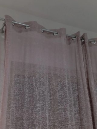 Quattro teli tenda rosa cipria semitrasparente