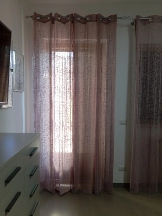 Quattro teli tenda rosa cipria semitrasparente