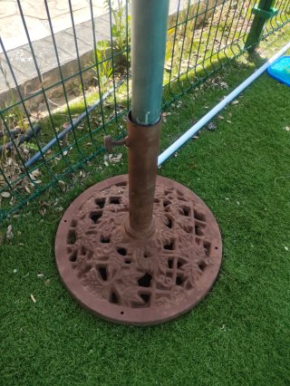Sombrilla grande para exterior+pie de hierro