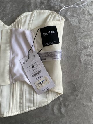 Corsé satén Bershka blanco Talla M