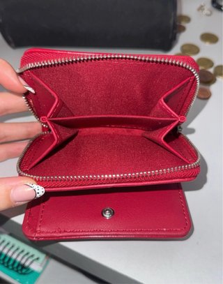 Monedero piel rojo Stradivarius