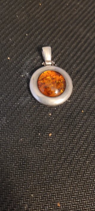 Colgante Plata con Ámbar Naranja