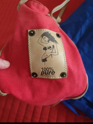 Borsa Fiorucci rossa e beige