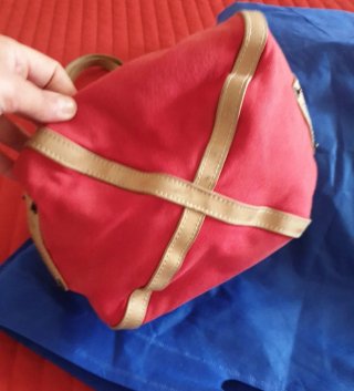 Borsa Fiorucci rossa e beige