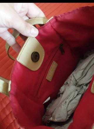 Borsa Fiorucci rossa e beige